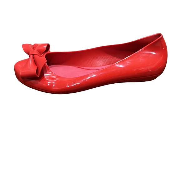 Mel by Melissa Red Bow Flats Size 7 - Picture 4 of 8